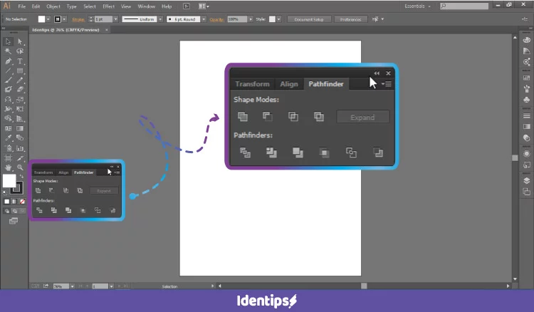 Cara menampilkan panel Pathfinder di Adobe Illustrator