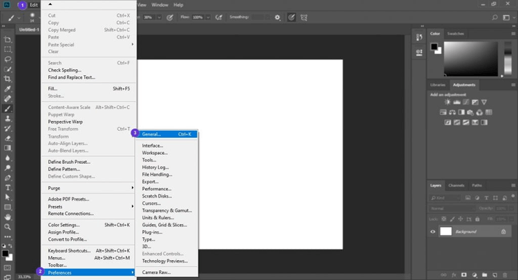 Cara mengembalikan Adobe Photoshop CC ke pengaturan awal