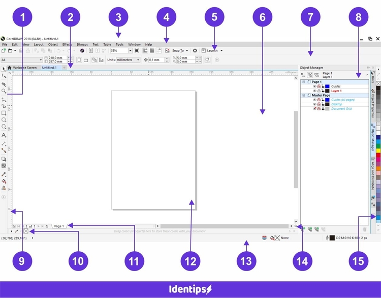 Bagian-bagian window di CorelDRAW