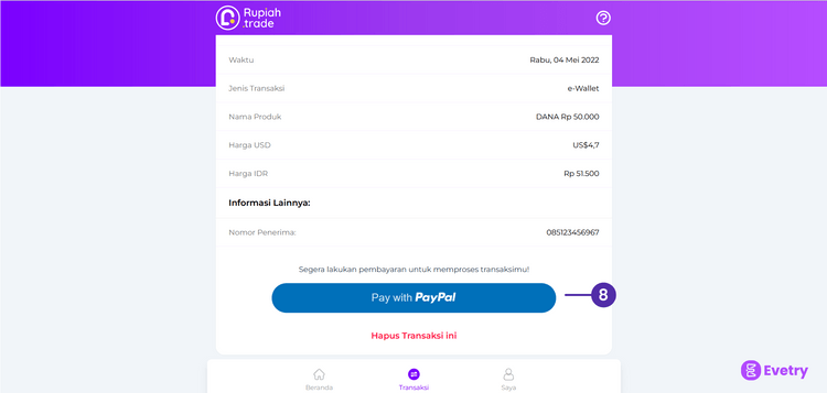 Cara Top Up e-Wallet dengan PayPal